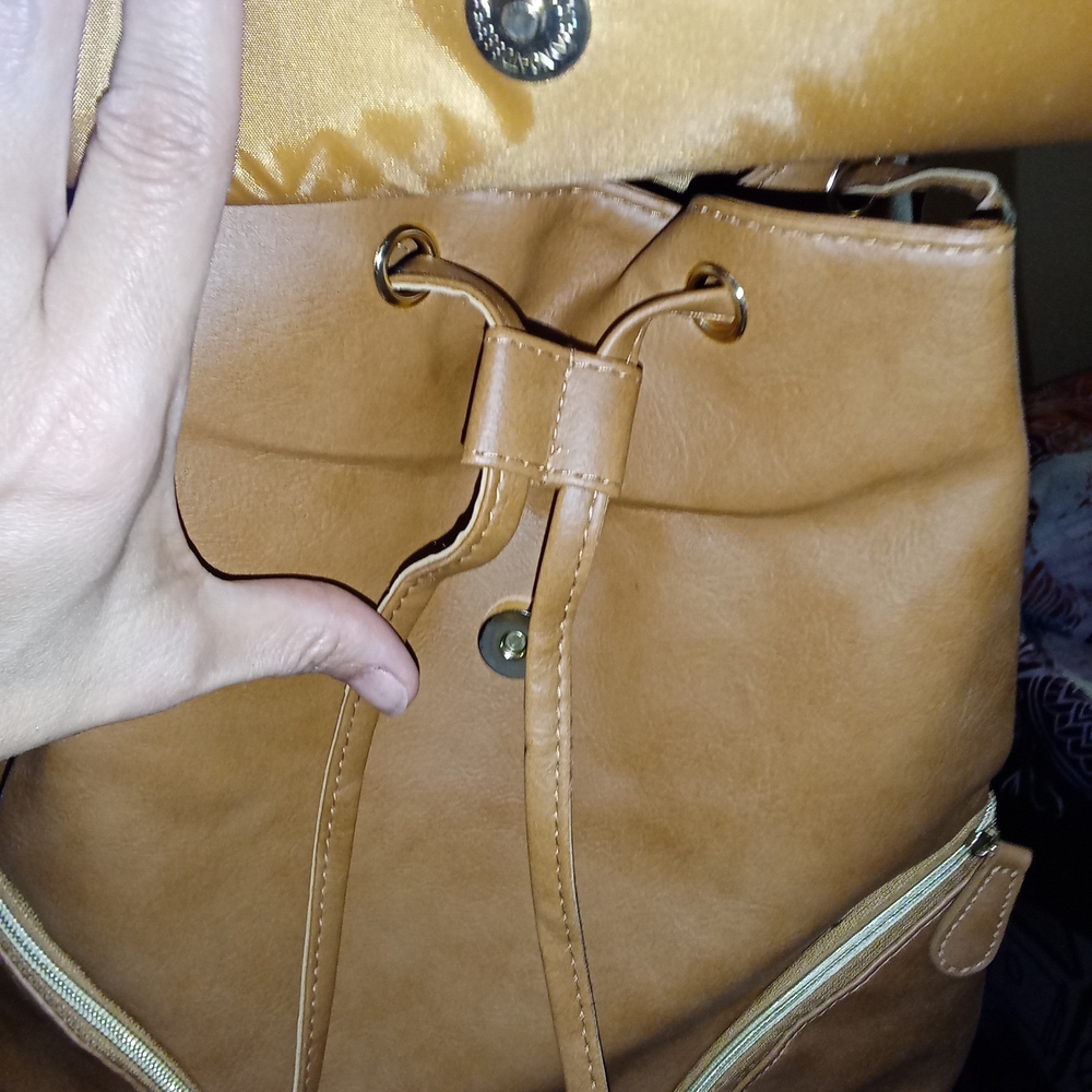 Elegant Tan Backpack for Women - Picture 4 of 4